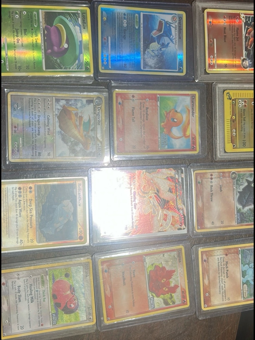 Assorted Pokémon Trading Card Protective Sleeves - Clear Yellow-Trim Display